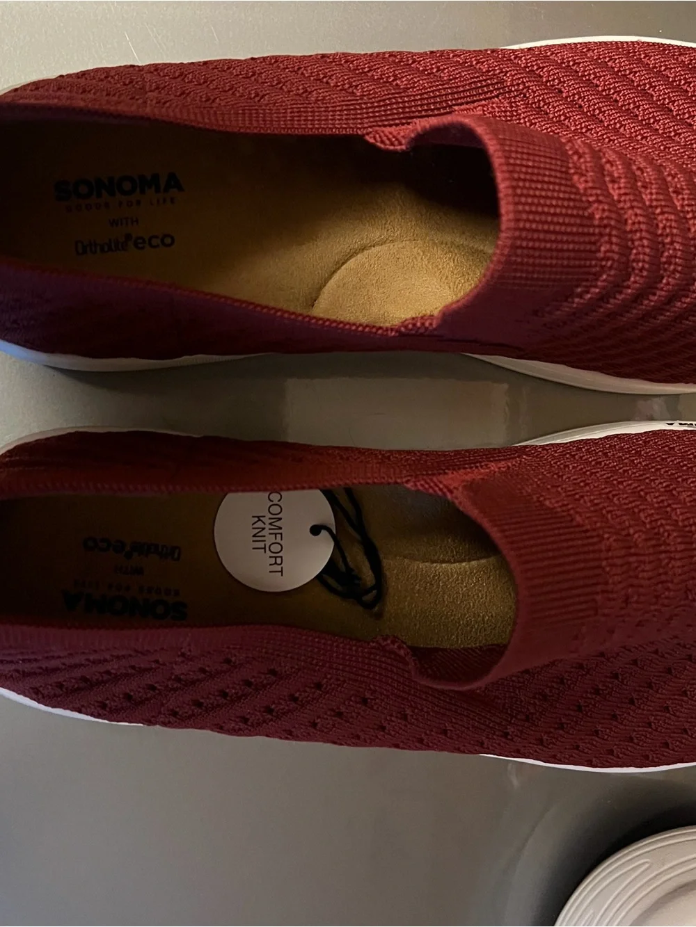 Sonoma Slip-On Knit Flats in Burgundy